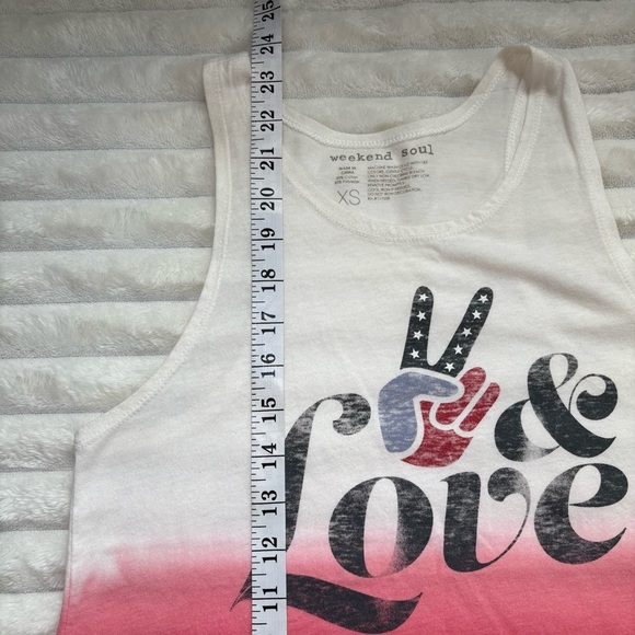 4/25$ Weekend Soul Racerback Patriotic Tank Top Red, White and Blue XS - Picture 6 of 6